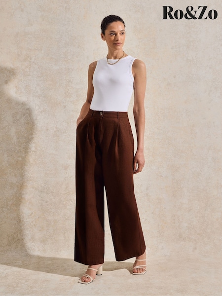 Ro&Zo Petite Linen Blend Trousers (H20987) | 663 LEI