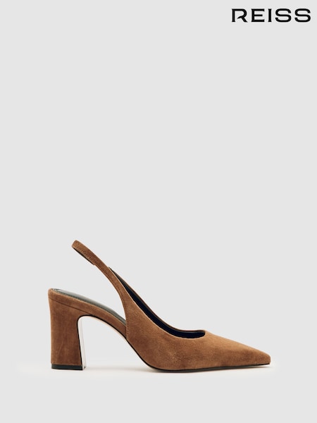 Reiss Lorena Suede Slingback Court Shoes (H21012) | ‏1,224 د.إ.‏