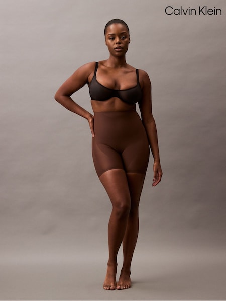 Calvin Klein Brown Stay Put Mesh Mid Thigh Shorts (H21089) | €85