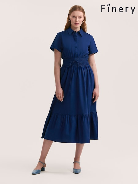 Finery Blue Penny Cotton Midi Shirt Dress (H21100) | 2,944 UAH