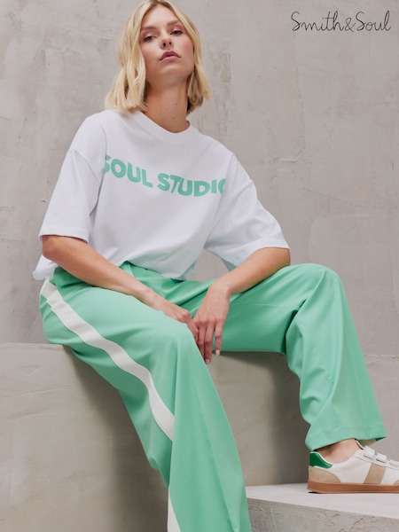 Smith & Soul Oversized "SOUL STUDIO" Slogan 100% Cotton T-Shirt (H21152) | 365 LEI