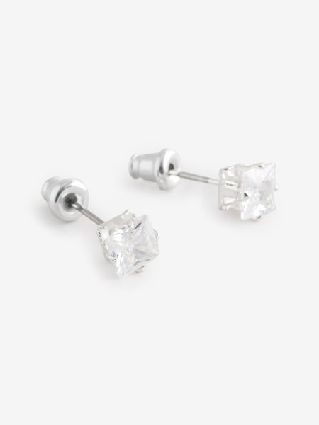 DCK Mens Silver Tone Cubic Zirconia Stud Earrings (H21175) | 511 UAH