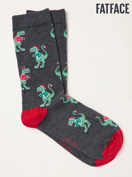 FatFace Grey Festive Dinosaur Socks (H21190) | € 12
