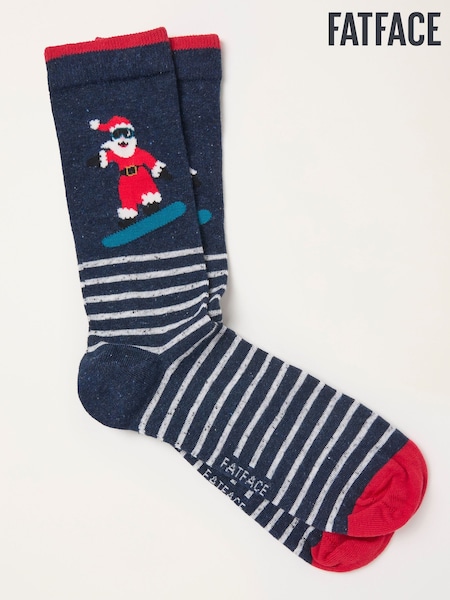 FatFace Navy Santa Socks (H21210) | € 12