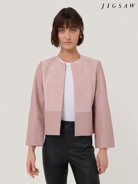 Jigsaw Nakoa Leather Mix Jacket (H21222) | ‏1,836‏₪