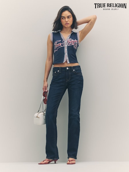 True Religion Indigo Upgrade Billie Mid Rise Straight Jeans (H21237) | €126
