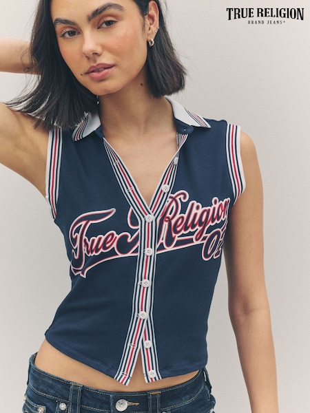 True Religion Dress Blue Sporty Terry Polo Jacket (H21239) | €75