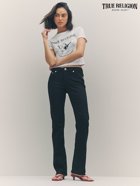 True Religion 2SB Black Rinse Billie Mid Rise Straight Jeans (H21243) | €126