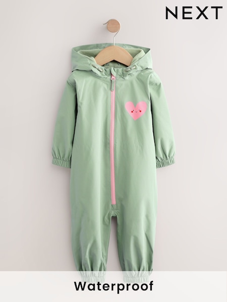 Sage Green Waterproof Printed Puddlesuit (3mths-7yrs) (H21330) | AED102 - AED122