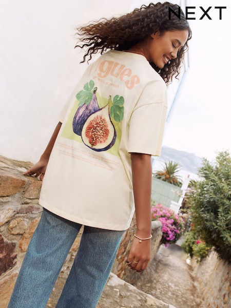 Amarillo - Graphic Print Beach T-Shirt (H21334) | 33 €