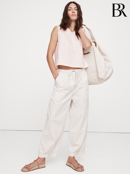 Banana Republic Pink Silky Cotton Cropped Tank Top (H21341) | €36