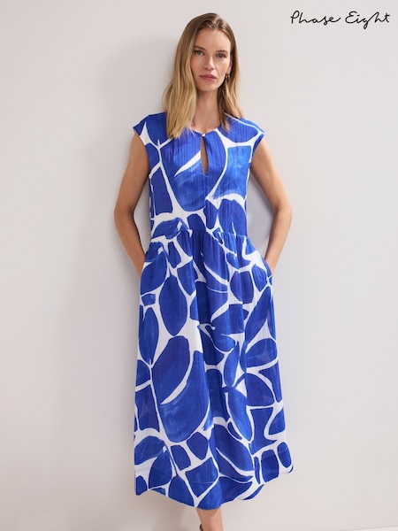 Phase Eight Blue Talah Midaxi Dress (H21351) | AED641