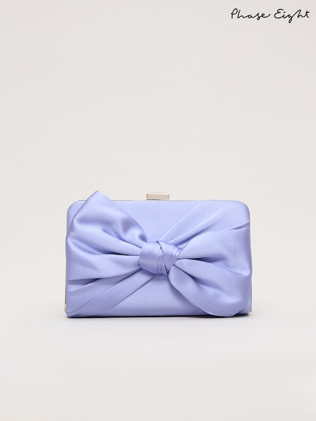 Phase Eight Blue Satin Knot Clutch bag (H21353) | 341 QAR