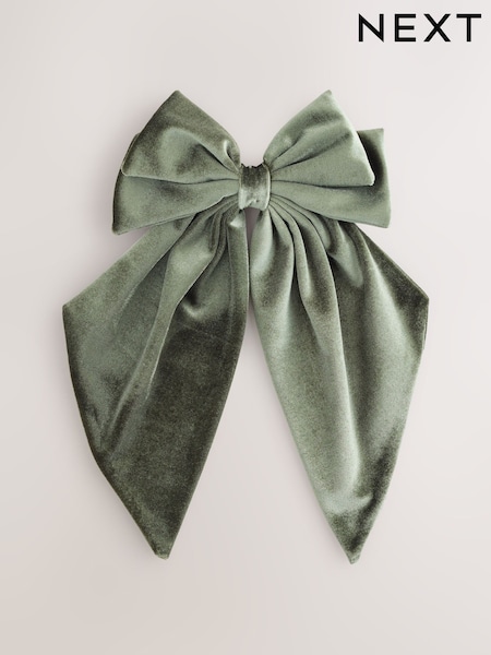 Green Velvet Bow Hair Clip (H21364) | €11