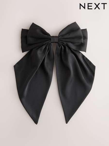 Black Satin Bow Hair Clip (H21370) | €11