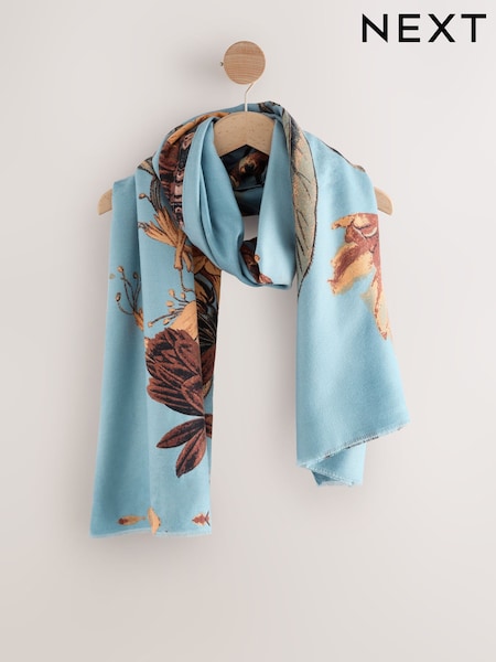 Blue Floral Midweight Scarf (H21375) | €29