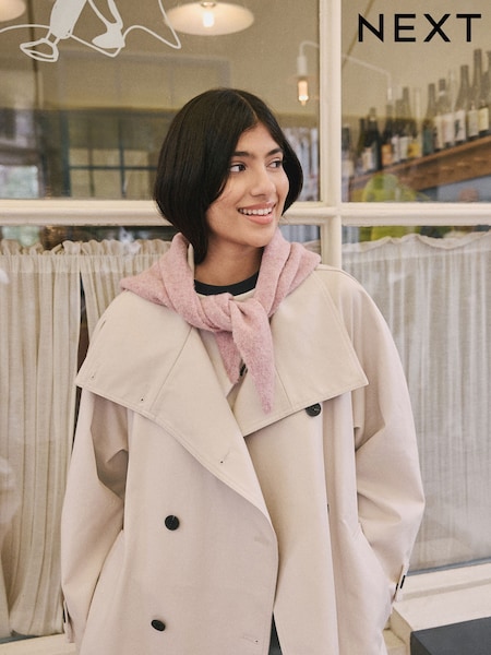 Pink Knitted Triangle Scarf (H21377) | R$ 140