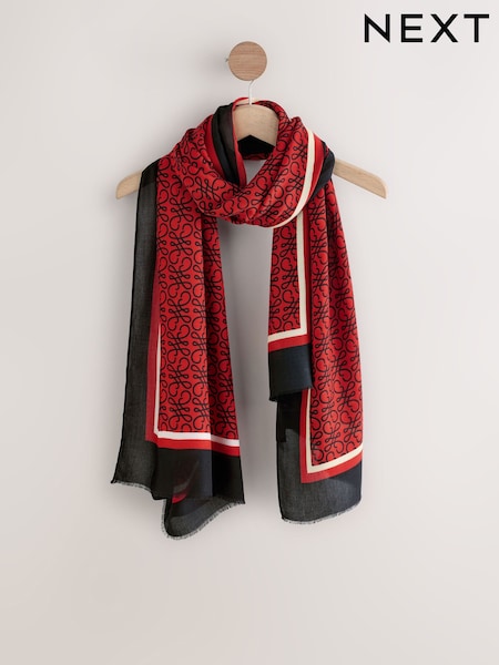 Red/Black Swirl Lightweight Scarf (H21399) | €20
