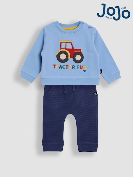 JoJo Maman Bébé Blue 2-Piece Sweatshirt & Joggers Set (H21415) | €36.50 - €38