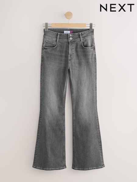 Grey High Rise Stretch Flare Jeans (H21436) | €36