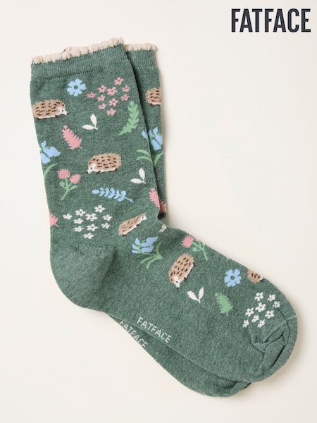 FatFace Green Woodland Hedgehog Socks (H21461) | €10