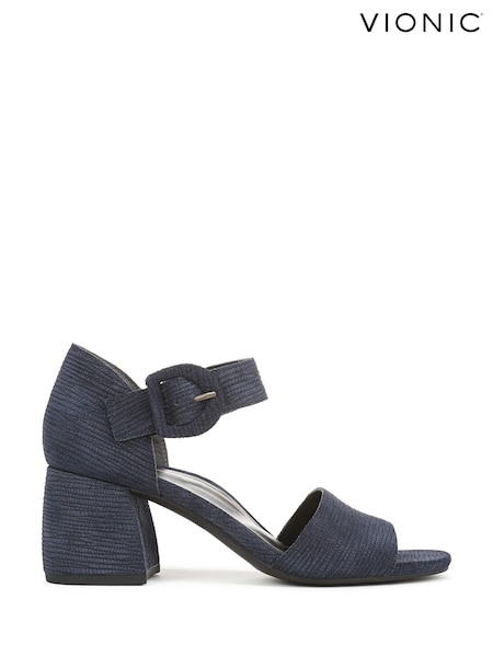 Синий - Vionic Regular Fit Grey Chardonnay Ankle Strap Sandals (H21533) | €186