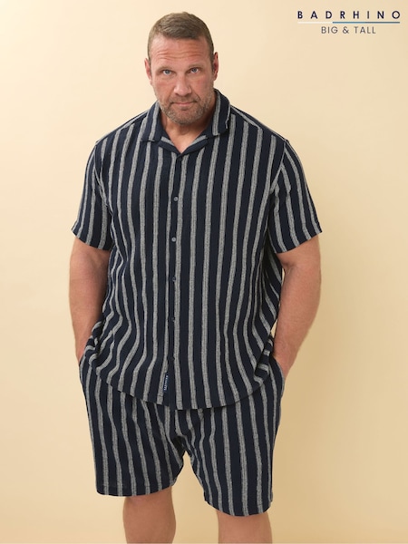 BadRhino Big & Tall Blue Co-Ord Stripe 100% Cotton Shirt (H21563) | €47
