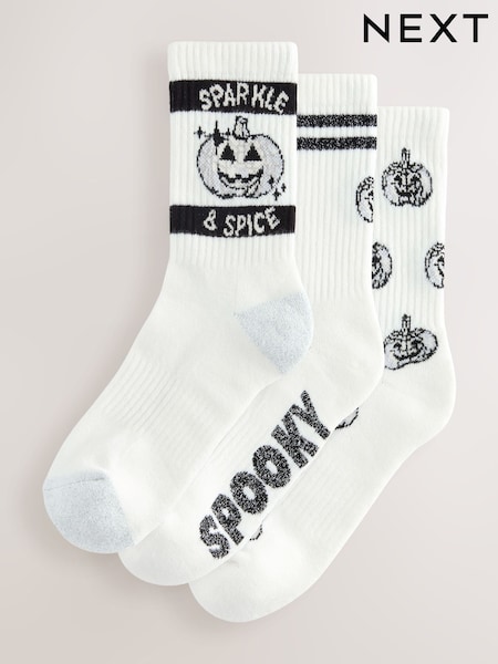 Halloween Disco Pumpkin - Cushion Sole Ribbed Sport Ankle Socks 3 Pack With Arch Support (H21581) | 13 €