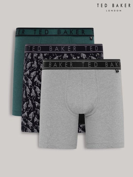 Ted Baker Green Trekking Tiger Heather Boxer Briefs 3 Pack (H21610) | ₪196