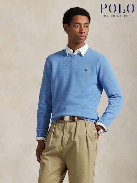 Polo Ralph Lauren Blue Shaker Cotton Crewneck Jumper (H21695) | R$ 1.825