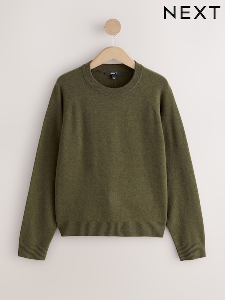 Verde cáqui - Supersoft Crew Neck Long Sleeve Jumper (H21780) | R$ 190