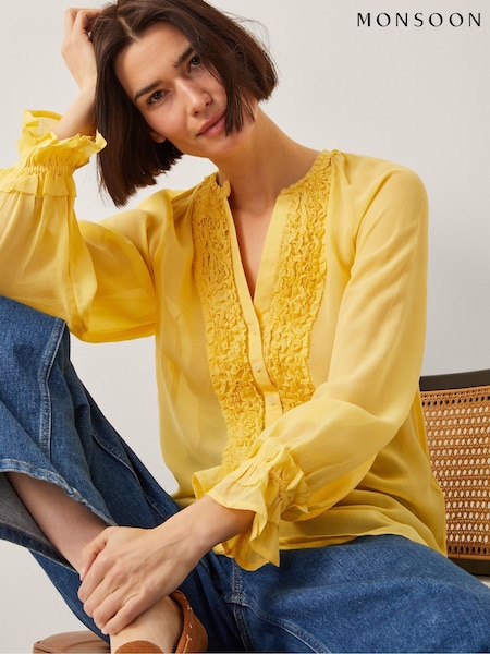 Monsoon Amelia Frill Long Sleeve Blouse (H21823) | ‏277‏₪