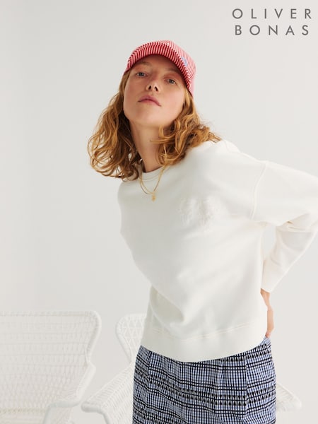 Oliver Bonas Flower Applique Sweatshirt (H21837) | ‏320 د.إ.‏