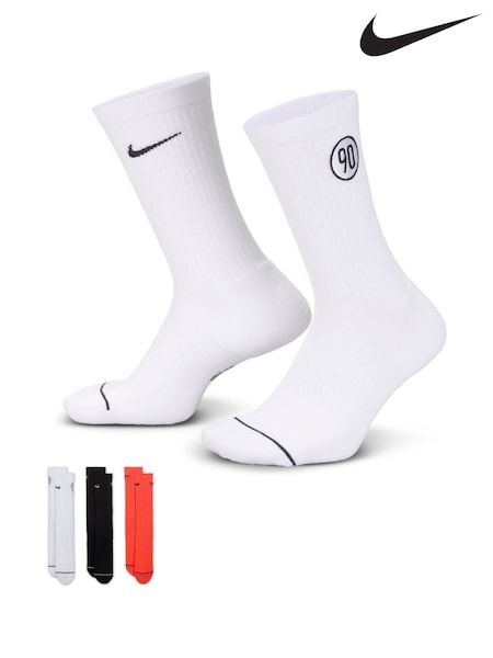 Nike White T90 Everyday Cushioned Crew Socks 3 Pack (H22010) | €28