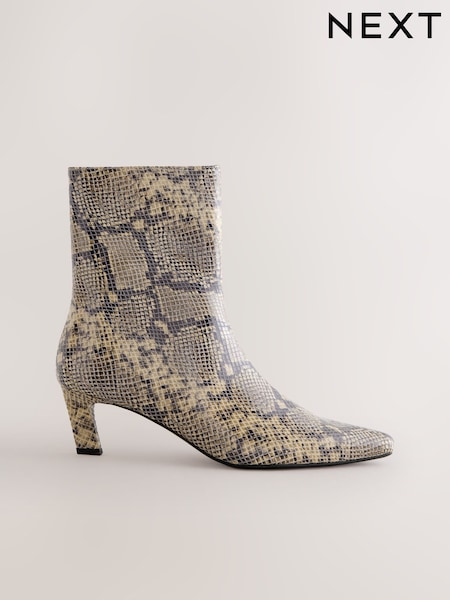 Snake Forever Comfort® Chisel Toe Heeled Ankle Boots (H22126) | €69