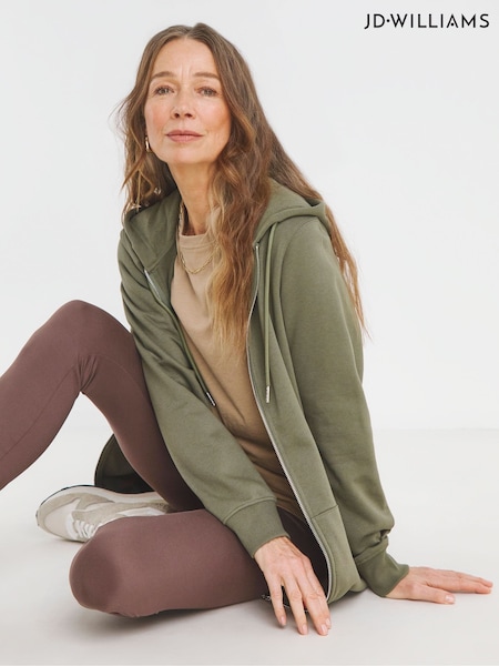 Verde - JD Williams Longline Zip Up Hoodie (H22163) | 238 LEI