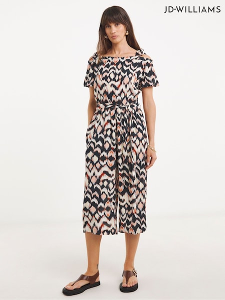 JD Williams Black Crinkle Tie Strap Jumpsuit (H22169) | €54