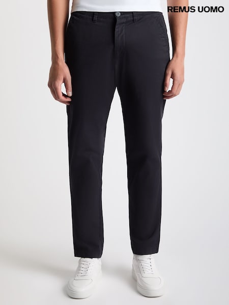 Remus Uomo Blue Straight Leg Cotton Stretch Chino Trousers (H22261) | €113
