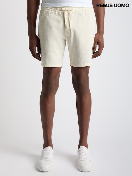 Remus Uomo Natural Slim Fit Cotton-Linen Shorts (H22273) | €115