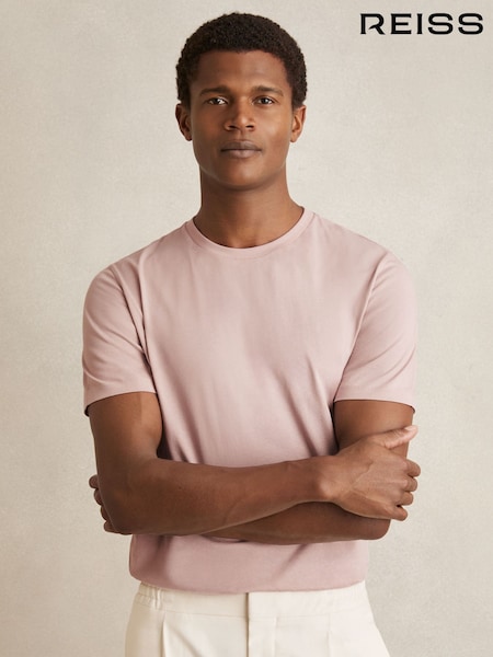 Reiss Soft Pink Bless Cotton Crew-Neck T-Shirt (H22295) | €41