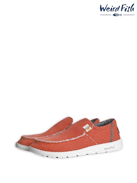 Weird Fish Orange Sole Lace 100% Cotton Slip-Ons (H22374) | €66