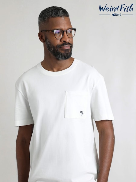 Weird Fish Cream Keaton Premium Relaxed Supersoft Pocket 100% Cotton T-Shirt (H22412) | €39
