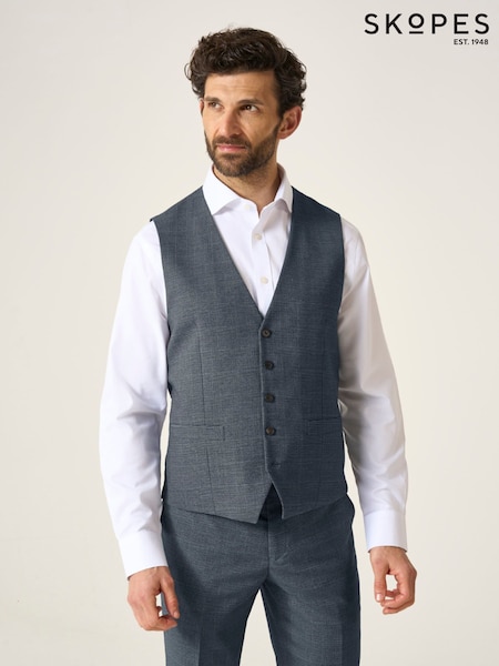 Skopes Grey Tailored Fit Self Check Anthony Suit Waistcoat (H22444) | €73