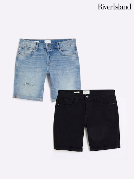River Island Denim Shorts Multipack 100% Cotton Shorts 2 pack (H22446) | €79