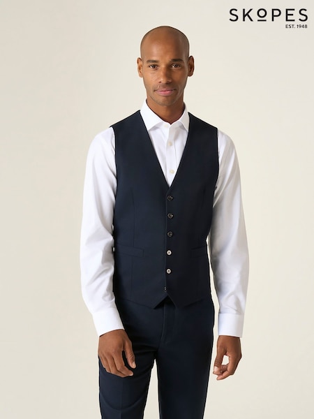 Skopes Blue Single Breasted Harcourt Tweed Effect Suit Waistcoat (H22451) | €70
