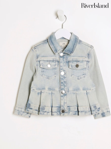 River Island Blue Girls Peplum Denim 100% Cotton Jacket (H22458) | €43