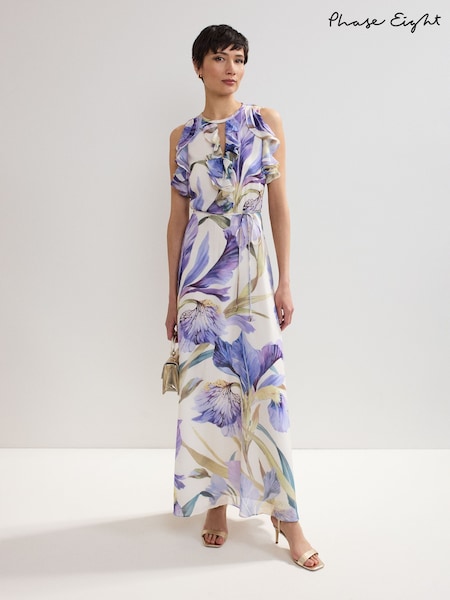 Phase Eight Purple Rachel Printed Dress (H22480) | 935 QAR