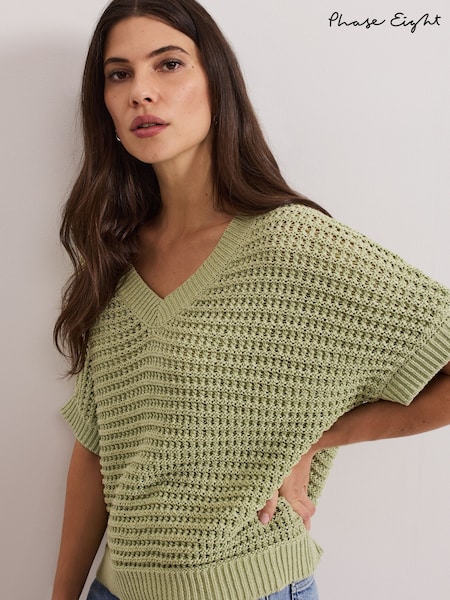 Phase Eight Green Stacie Tape Tabard Jumper (H22495) | €121