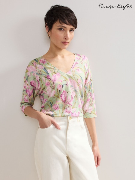 Phase Eight Green Flossie 100% Linen Top (H22500) | €75