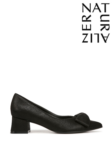 Naturalizer Wide Fit Mavis Block Heel Court Black Shoes (H22540) | € 178
